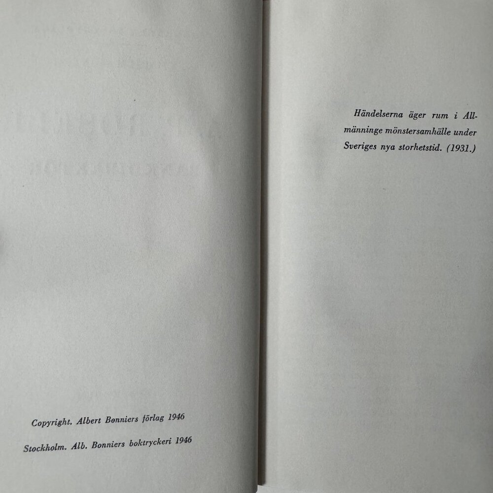 Vilhelm Moberg A.P. Rosell Bankdirektör First Edition HC 1946 Swedish Language - Picture 3 of 16